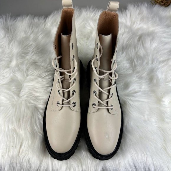 Madewell The Rayna Lace-Up Boot in Leather in White - Picture 3 of 8